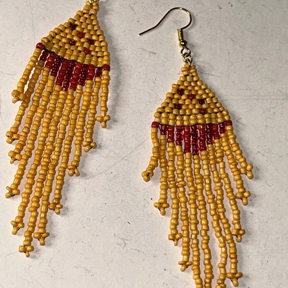 Vibrant Beaded Fringe Earrings - Picture 3 of 3